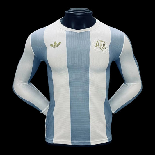 Argentine Maillot Domicile Manches Longues 50e Anniversaire -Version Player