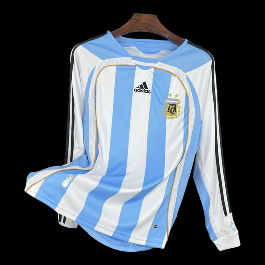 Argentina Retro Home Jersey Long Sleeve 06/07