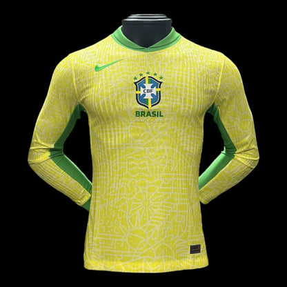 Brésil Maillot Domicile Manches Longues 24/25 -Version Player