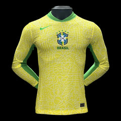 Brésil Maillot Domicile Manches Longues 24/25 -Version Player