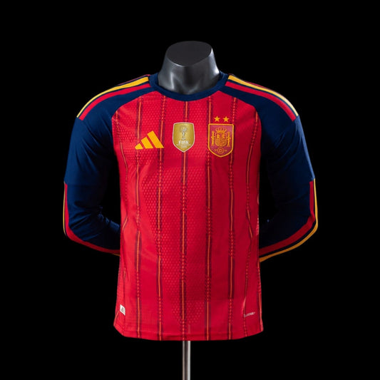 Espagne Maillot Domicile Manches Longues 2 Étoile ⭐⭐ 26/27 -Version Player