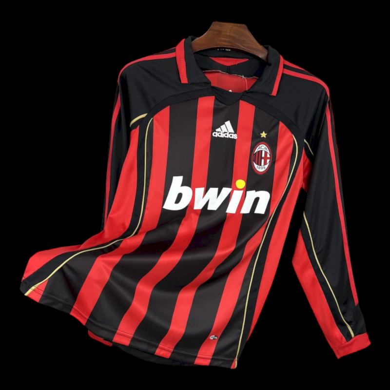 Milan AC Maillot Domicile Rétro Manches Longues 06/07