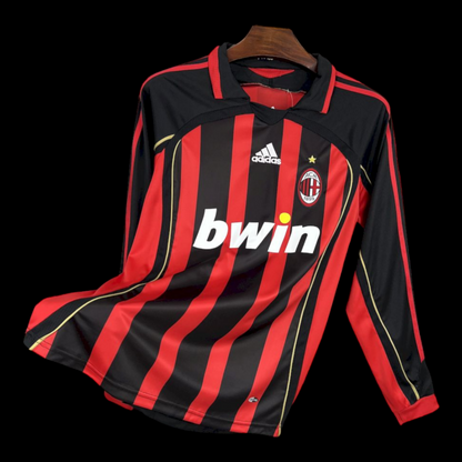 Milan AC Maillot Domicile Rétro Manches Longues 06/07